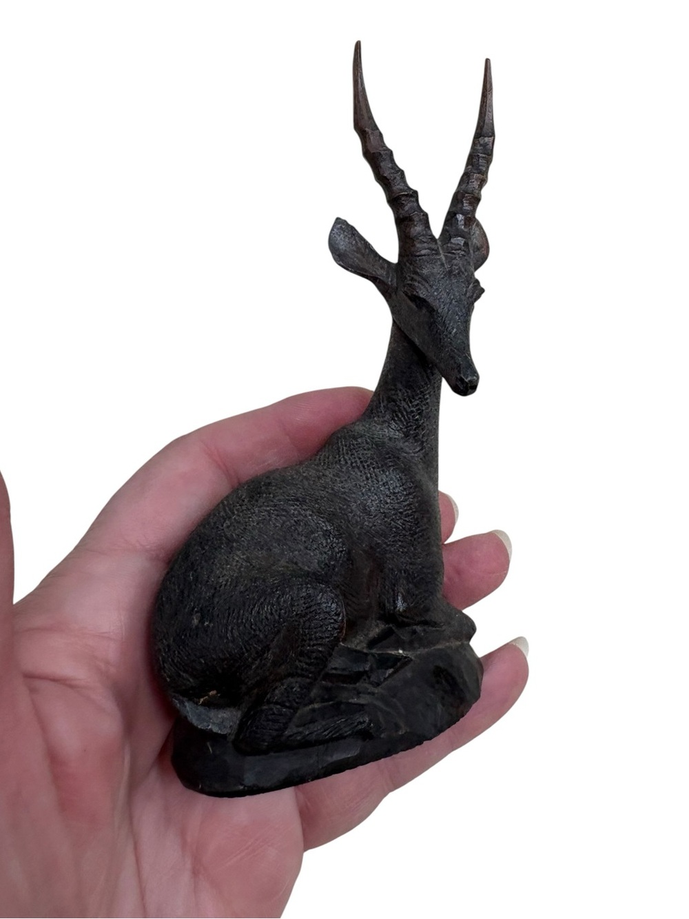 Vintage Handcarved Wooden Ebony African Antelope Gazelle Figurine Sculpture - Picture 5 of 11